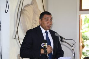 PM Holness  paying tribute at funeral Service for Joseph McPherson