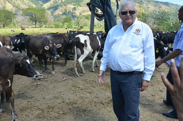Industry, Commerce, Agriculture and Fisheries, Hon. Karl Samuda, on tour of Serge Island Dairies in Seaforth