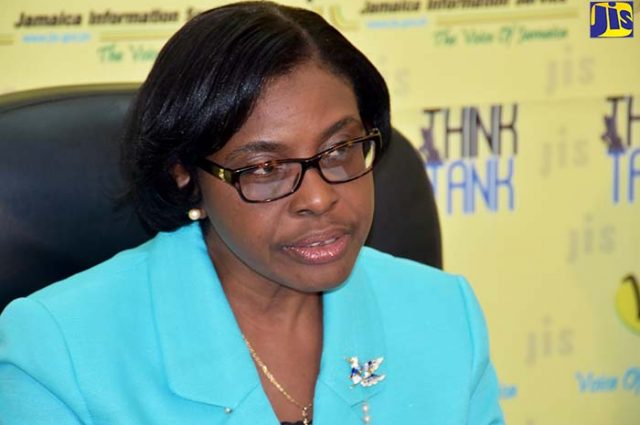 Director General at the Jamaica Library Service Karen Barton discussing internet access