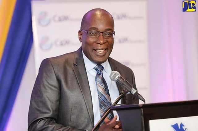 Minister of Education, Youth and Information Ruel Reid addresses a PATH Transportation
