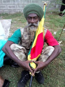 Rastafarian posing for camera