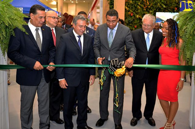 Prime Minister Holness cutting the ribbon for the new Town Centre shown by Vision Newspaper Caribbean News