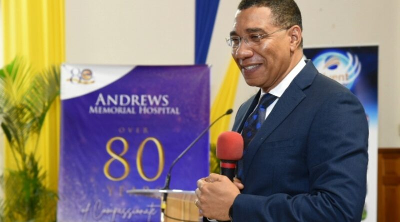 Prime Minister, the Most Hon. Andrew Holness, addresses congregants attending the 80th anniversary thanksgiving church service for the Andrew’s Memorial Hospital on Saturday (April 6). The service was held at Andrew’s Memorial Seventh Day Adventist Church in Kingston. (image source: JIS)