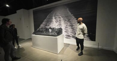 LEGO® Artist Ekow Nimako speaks about his piece Bay of Banjul (The Abdication of Abu Bakr II). The piece is part of the exhibition Building Black Civilizations: Journey of 2,000 Ships, on now until May 19 at Glenbow at The Edison. (CNW Group/Glenbow)