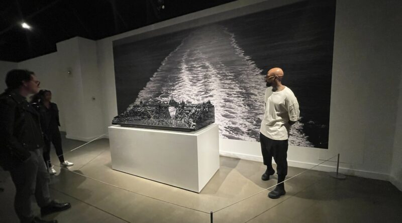 LEGO® Artist Ekow Nimako speaks about his piece Bay of Banjul (The Abdication of Abu Bakr II). The piece is part of the exhibition Building Black Civilizations: Journey of 2,000 Ships, on now until May 19 at Glenbow at The Edison. (CNW Group/Glenbow)